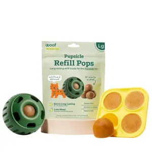 WOOF Pupsicle Starter Pack of Pupsicle Treat Dispensing Toy, Dog Treat Mold Tray & Refill Pops, Durable & Safe Toy to Keep Dogs Busy Chewing
