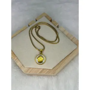 Fatima Hand (Hamsa) Necklace with Gold Chain and Pendant