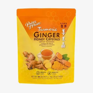Prince of Peace Instant Ginger Honey Crystals with Turmeric, Value Pack 60 Sachets – Instant Hot or Cold Beverage Easy to Brew – Drink Like a Tea – Caffeine and Gluten Free – Real Ginger 38oz (1080g)undefined