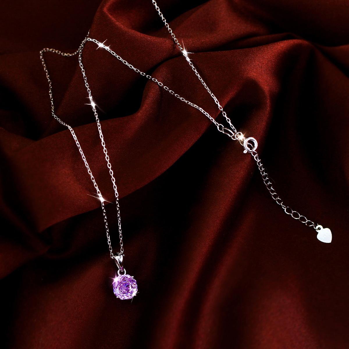 925 Sterling Silver Rose Fireworks Cut Cubic Zirconia Pendant Necklace, Suitable for Women’s Dates, Party, and Weddings; An Ideal Gift for A Girlfriend, Best Friend, or Loved One, Perfect for Birthdays, Anniversaries, and Holiday Gifts 925 Sterling Silver Rose Fireworks Cut Cubic Zirconia Pendant Necklace, Suitable for Women’s Dates, Party, and Weddings; An Ideal Gift for A Girlfriend, Best Friend, or Loved One, Perfect for Birthdays, Anniversaries, and Holiday Gifts