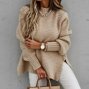 2024 Hot Style Spring Autumn Winter Loose Lazy Style Long Sleeve Pullover Knitted Sweater for Women