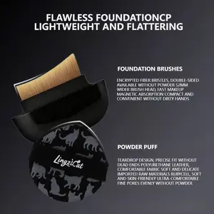 4in1 portable foundation set Clear foundation brush puff longlasting