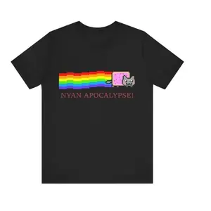 Vintage y2k NYAN APOCALYPSE! tshirt,nyan cat tshirt,unisex y2k tshirt,emo tshirt,scene tshirt,nyan cat - Vintage y2k tshirt - Top Womenswear