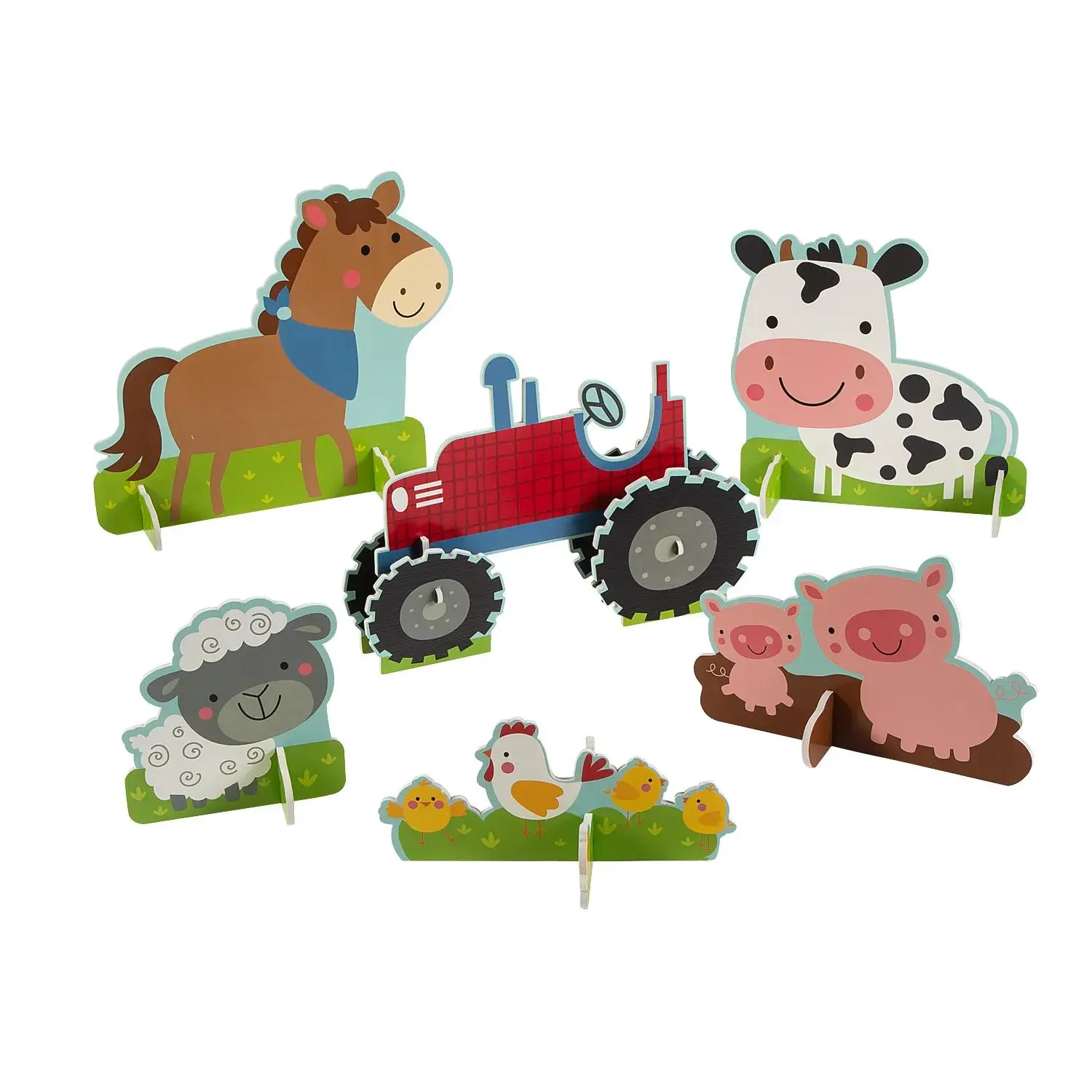 Multicolor Farmhouse Country Rustic Farm Party Centerpieces - 6-Pc Festive Party Decorations for Home Supplies