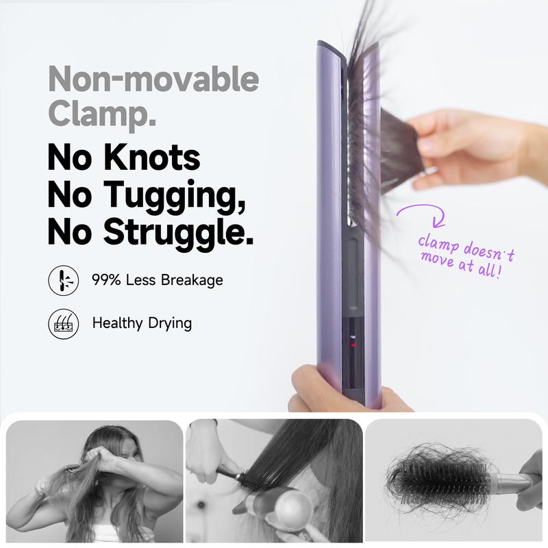 JELLYFISH AGD100 Air Gap Dryer 1400W Hair Straightener  | Clamp-Free Zero Touch No Damage 2-in-1 Dry & Straightening Tool | 1400W High-Speed Professional  Salon Air Gap Hairdryer | 2 Speeds 4 Temps 1.1lb Lightweight for Home Travel