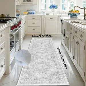 Vintage Boho Hallway Runner Decorative Area Rug, 1 Count Traditional Pattern Printing Non-slip Laundry Room Mat, Soft Non Shedding Washable Bed Rug, Boho Rugs