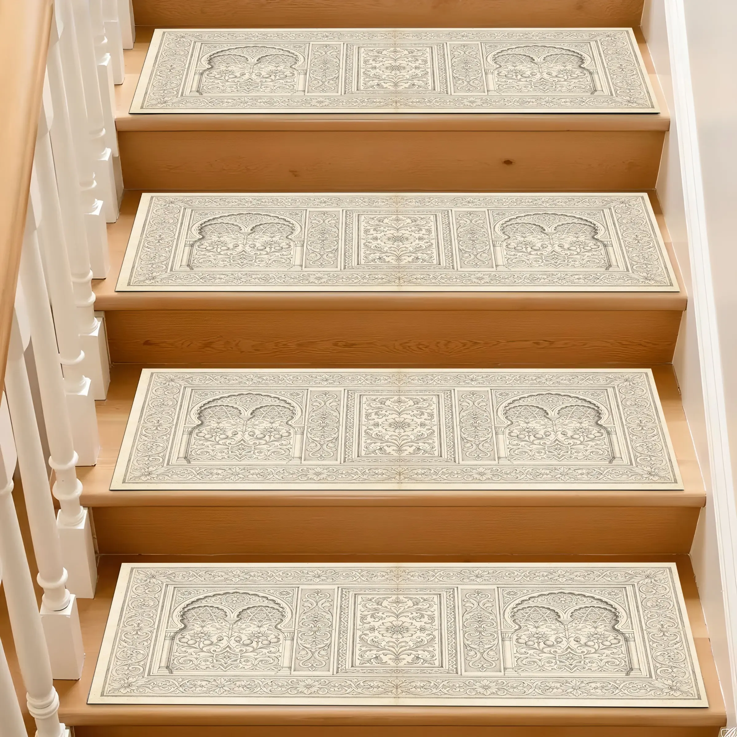 Vintage Diatomaceous Earth Stair Mat, Absorbent Non-Slip Wooden Step Rug, Quick-Dry Moisture-Drain Stair Gripper, Washable Anti-Slip Floor Mat, Absorbent Decorative Rugs, Durable Decorative Mat, Stair Runner