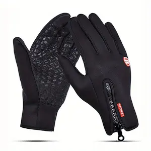 Men's & Women's Winter Windproof Touchscreen Thermal Gloves - Ski, Snowboard,, Gym Gloves with Ergonomic Fit, Zipper Closure & Wrist Strap