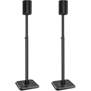 Perlegear PGSS13 Speaker Stands, Compatible with Sonos Era 100, One, One SL, Play:1, Adjustable Height from 32" to 43", Floor Stands for Surround Sound Speakers, Includes Cable Management, Supports up to 13.2 lbs.