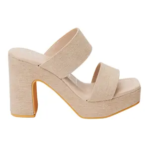 BEACH by Matisse Womens Gem Platform Block  Casual Sandals Casual High Heel 3" & Up - Beige