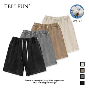 Buy 2 get 1 free Men's Sweat Shorts Athletic Vintage Acid Washed Cotton Gym Short Elastic Waist Drawstring Workout Jogger Pants with Pockets Streetwear Athletic Sweat Shorts baggy bottom