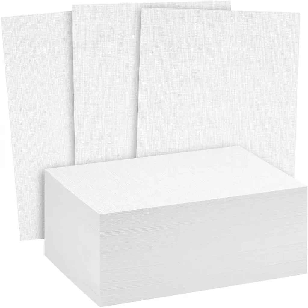 100 Pack of Premium Linen Textured Cardstock
