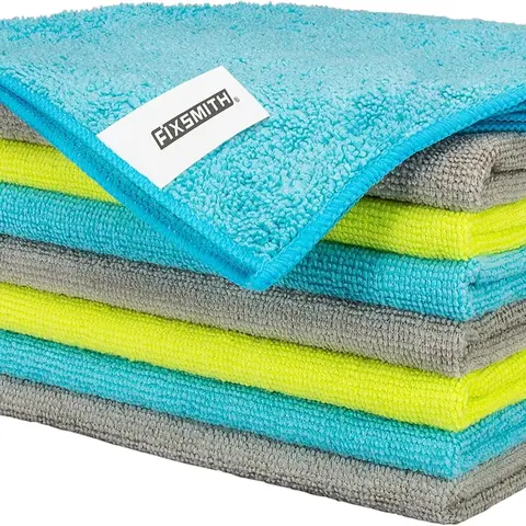 Microfiber Cleaning Cloth - Pack of 8, Size 12 x 16 in, Multi-Functional, Highly Absorbent, Lint-Free, Streak-Free for Car Kitchen & Home