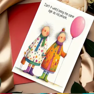 Funny Birthday Card with Envelope, Humorous Design for Grandma, Lightweight Paper, Perfect Gift for Friends & Sisters