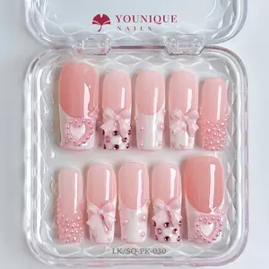 Younique Nails 2025 | LK Studio | Sweetheart Charm | 10PCS 100% Handmade Press-On Nails | Reusable Colorful Art