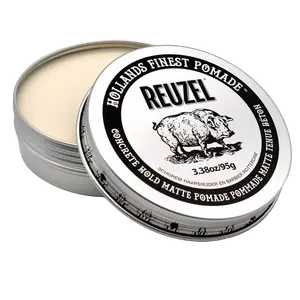 Reuzel Concrete Hold Matte Pomade - Strong Hold Water-Soluble Formula with Subtle Vanilla Scent - 3.38oz/95g