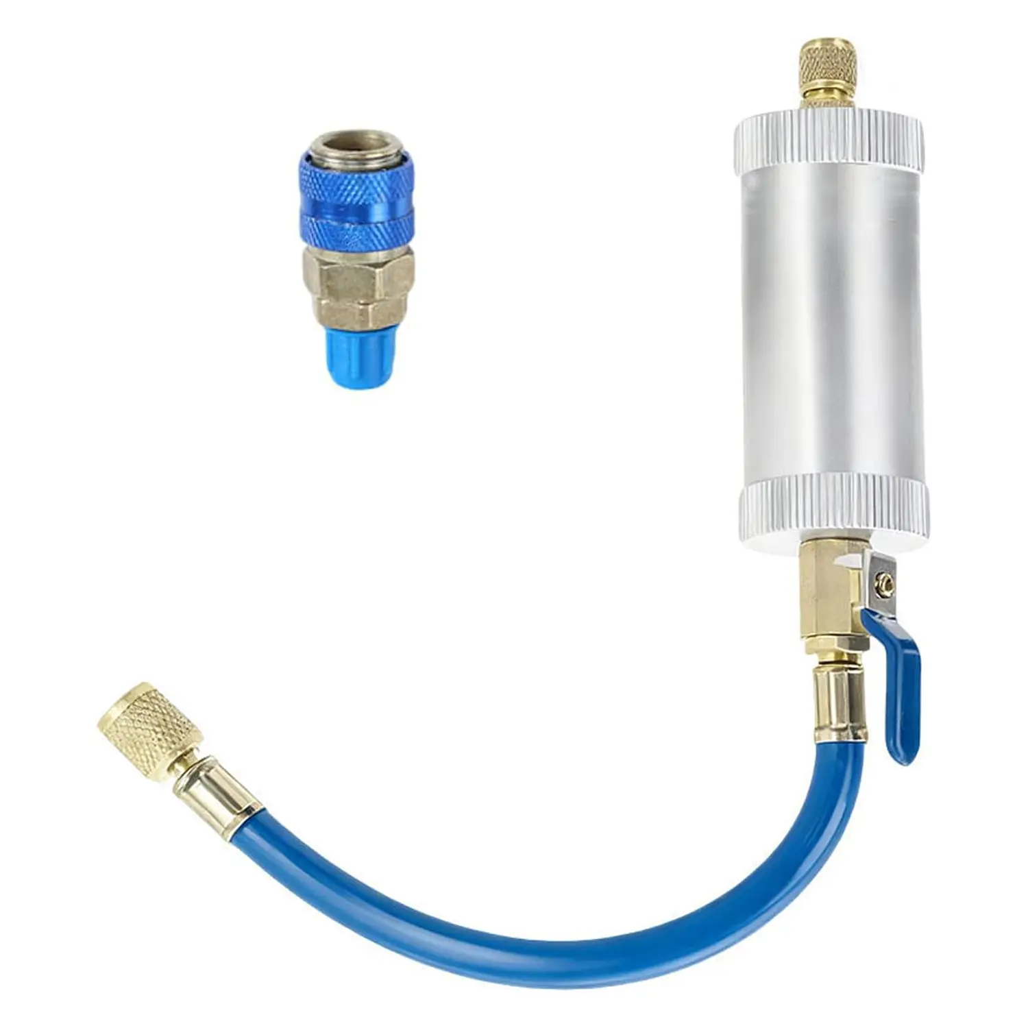 High Pressure a C Oil Injectors with 2oz Refillable Tanks 1/4 Thread for R134A & R 12 Systems a C Oil Injectors, Refrigerant Oil Charging Tool, Refrigerant Air Conditioning Oil Filling Cylinder