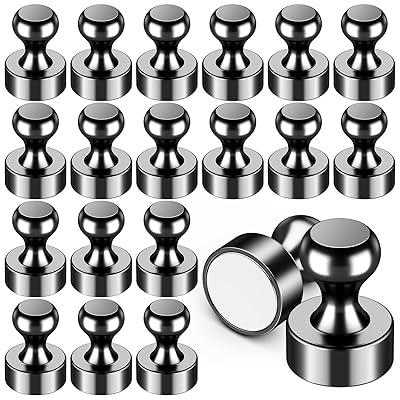 Durable Strong Magnetic Push Pins Brushed Nickel Thumbtack Magnets for Refrigerator Whiteboard Locker School Classroom Home Office Bulletin Board Organizing Tool Durable Strong Magnetic Push Pins Brushed Nickel Thumbtack Magnets for Refrigerator Whiteboard Locker School Classroom Home Office Bulletin Board Organizing Tool