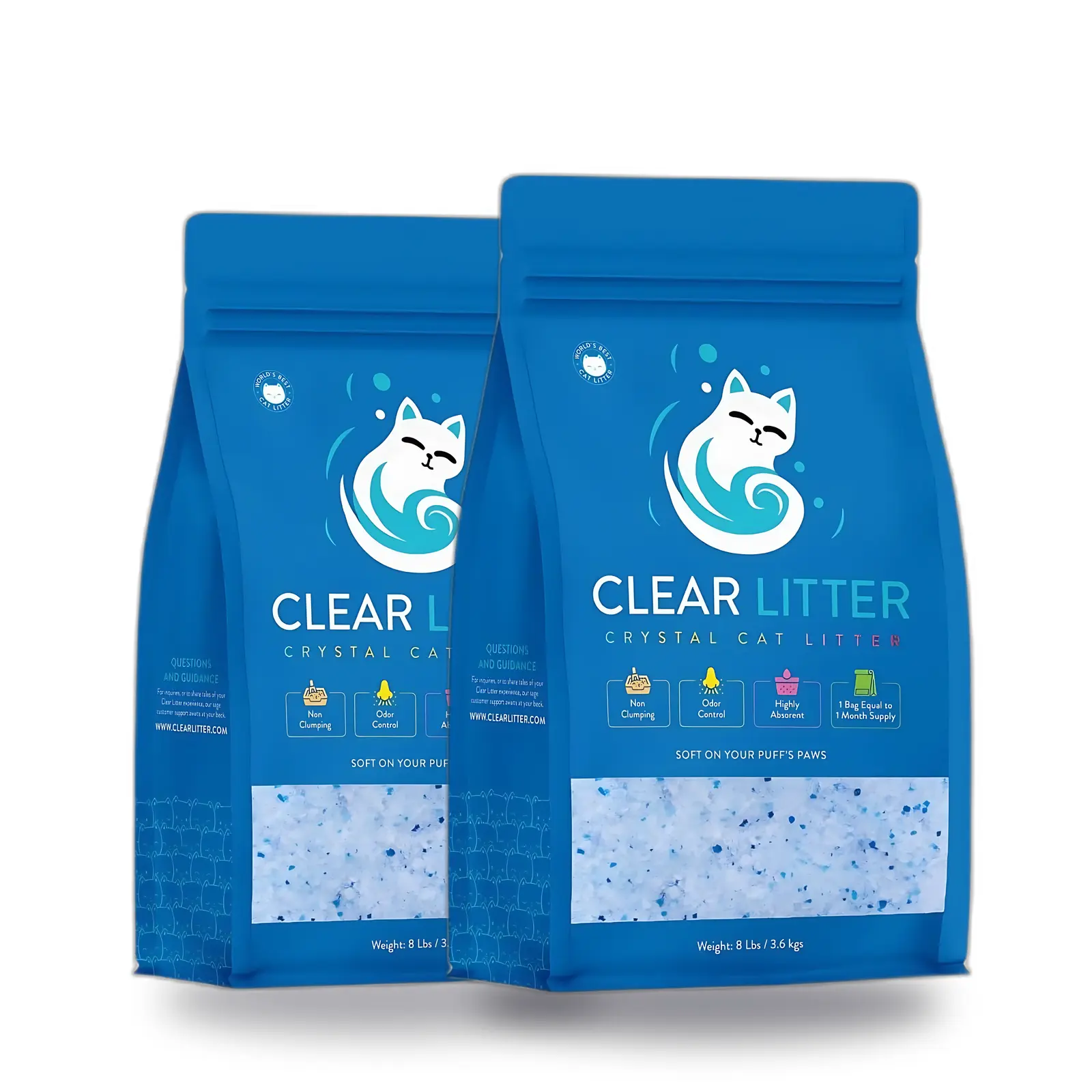Fresh Scent Crystal Cat Litter 2-Pack — Non-Clumping Silica Gel Kitty Litter, 2 x 8 lb Bags (16 lb Total)
