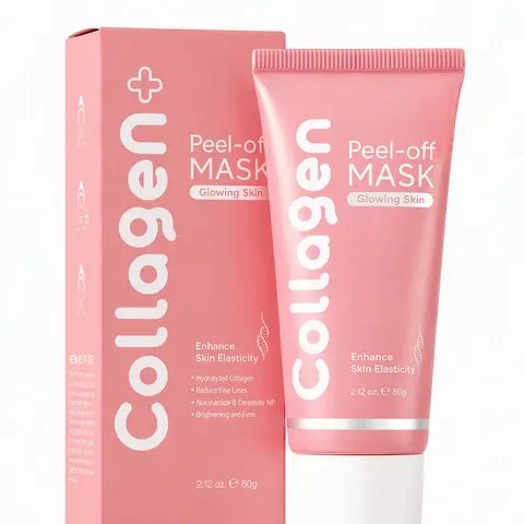 Collagen Night Wrapping Peel-Off Facial Mask, 2.12 Fl Oz (60ml) Unscented Unisex Evening Self Care Product, Moisturizing Cleansing Glow Formula with Elastic Support, Skin Product for All Skin Types