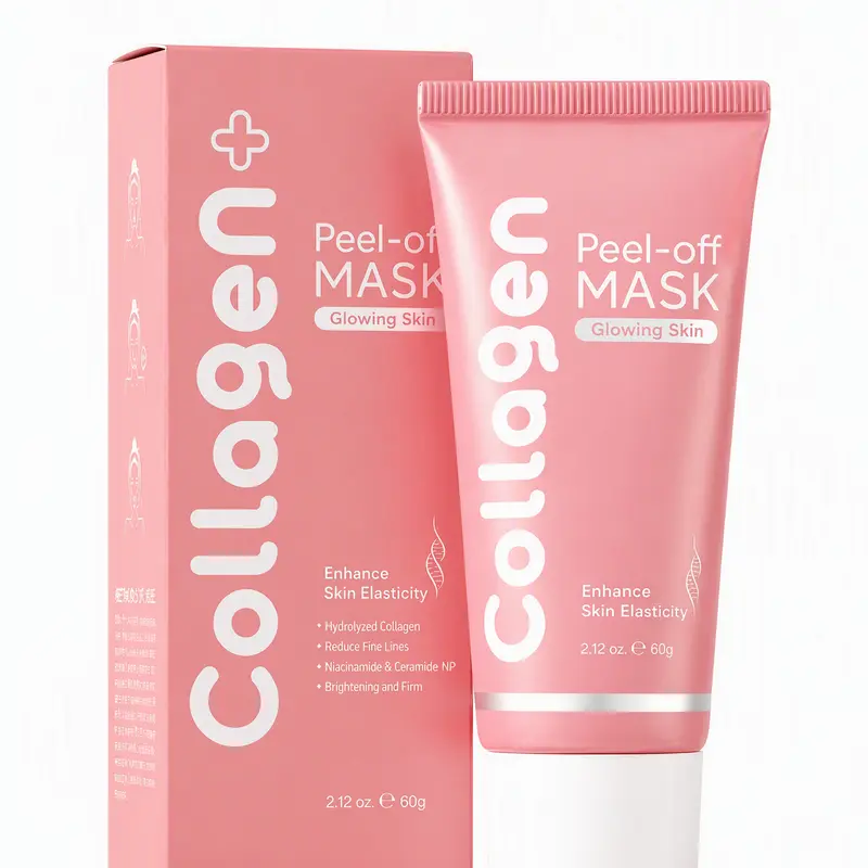 Collagen Night Wrapping Peel-Off Facial Mask, 2.12 Fl Oz (60ml) Unscented Unisex Evening Self Care Product, Moisturizing Cleansing Glow Formula with Elastic Support, Skin Product for All Skin Types
