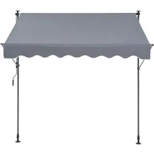 Manual Retractable Awning, 78" Outdoor Retractable Patio Awning Sunshade Shelter, Adjustable Patio Door Window Awning Canopy with 39" Sun Shade Curtain for Backyard, Garden, Balcony