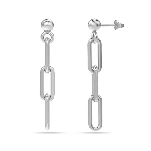Lecalla Women's 925 Sterling Silver Italian Paperclip Link Drop Earrings, 30MM Rhodium-Plated Casual Anniversary Jewelry