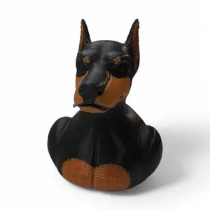 Doberman Duck – 3D-Printed Bold & Loyal Dog Duck Collectible