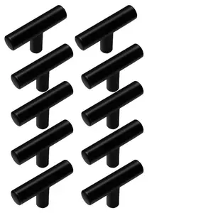 Modern Minimalist Cabinet Door Drawer Pulls Set, Stainless Steel Handles, Nordic Style, Includes Screws, 10 Pieces