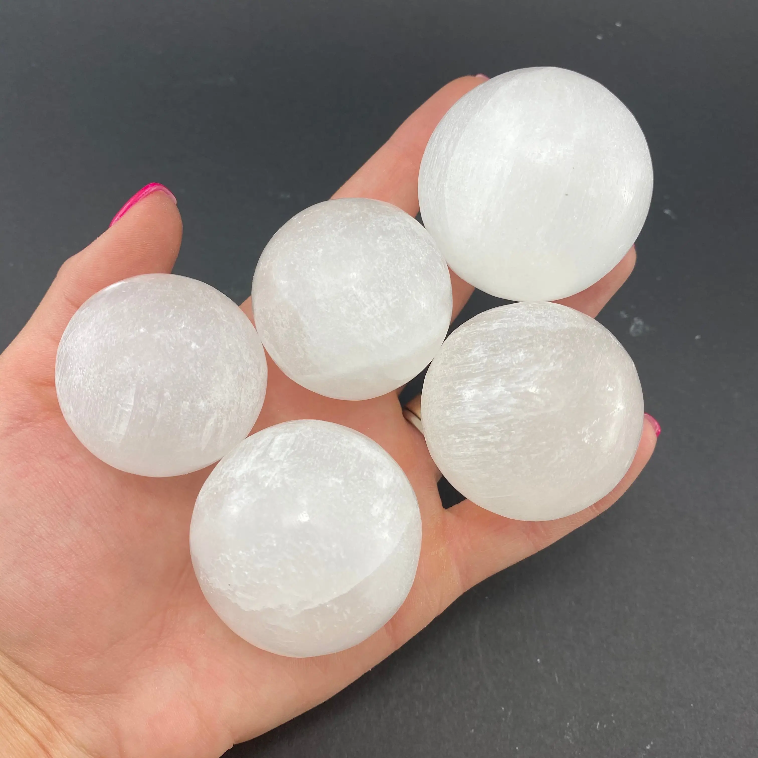 4cm Selenite Sphere, Polished Selenite Sphere, Selenite Ball