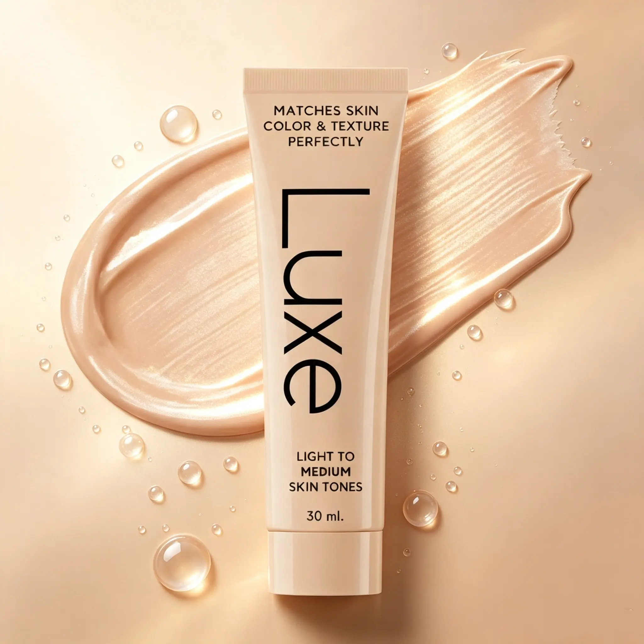 Luxe Color Changing Foundation | Adaptive Tone-Matching Base, Buildable Coverage, Natural Dewy Finish, Lightweight 12HR Long Wear | Shades for Light to Medium & Medium Dark to Deep Skin Tones