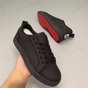 New men's shoes, fashionable board shoes, low top Korean version, black warrior shoes, men's soft sole, clean version, casual red sole