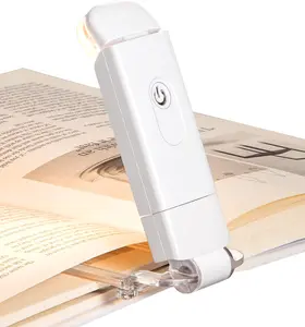 USB Rechargeable Book Reading Light, 3000K Warm White, Brightness Adjustable Clip on LED Bookmark Lamp at Night in Bed, Portable Booklight for Bookworms, Kids