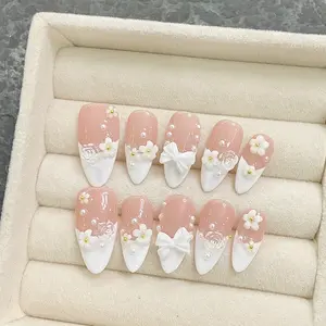 Nails 10PCS Handmade Press On Nails Reusable 3D Gel Press on Nails