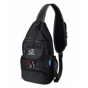 WATERFLY Packable Small Crossbody Sling Backpack Men Women Foldable Shoulder Chest Bag Daypack For Hiking Traveling