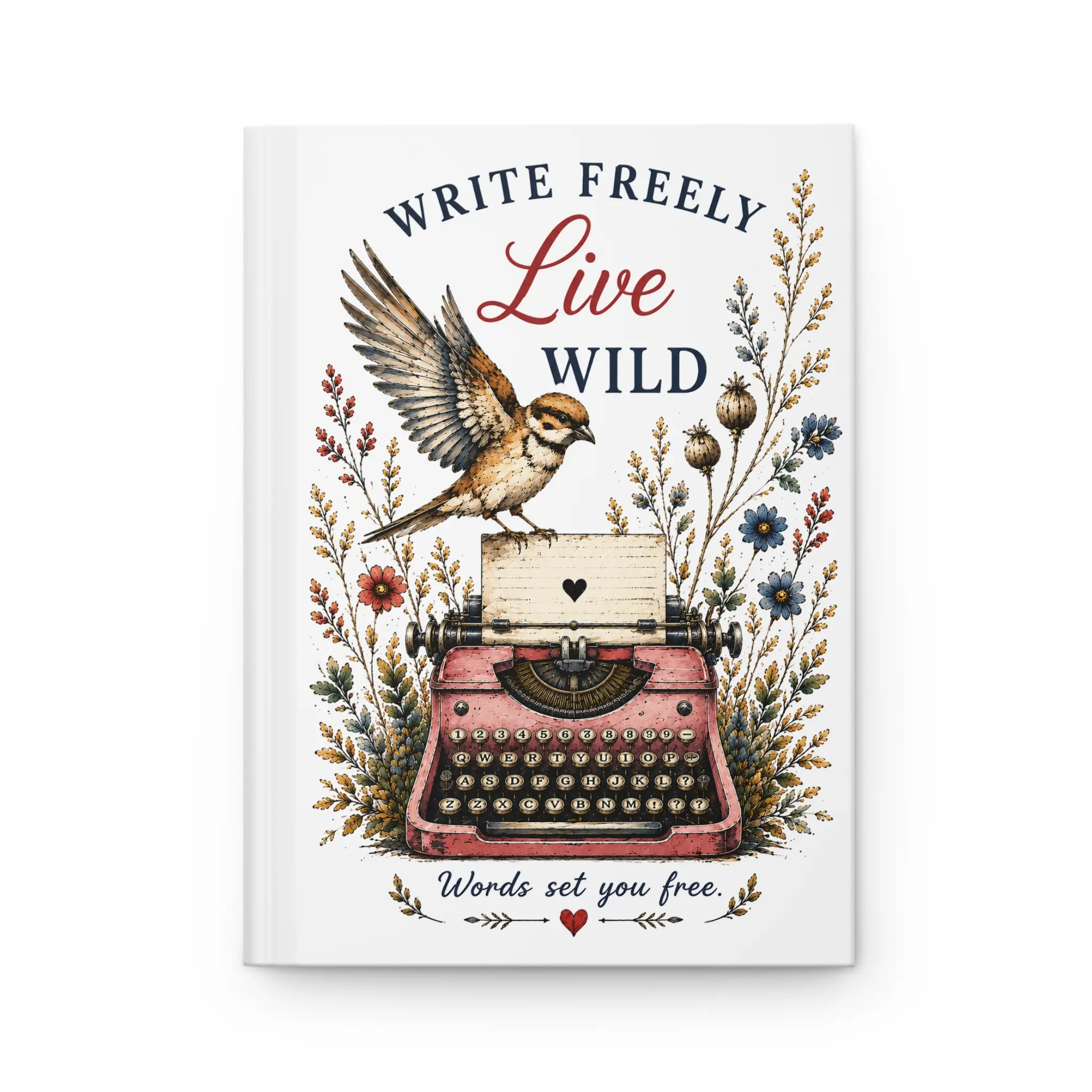 Live Wild Typewriter Journal | Write Freely Hardcover Notebook