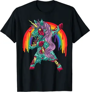 Scary Dabbing Unicorn Zombie Halloween Rainbow Costume Dance T-Shirt - Victoriaj Shop 61B07XHSTWSV