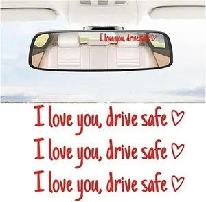 3 Pcs I Love You, Drive Safe Car Rearview Mirror Decals, Vehicle Window Mirror Affirmation Sticker