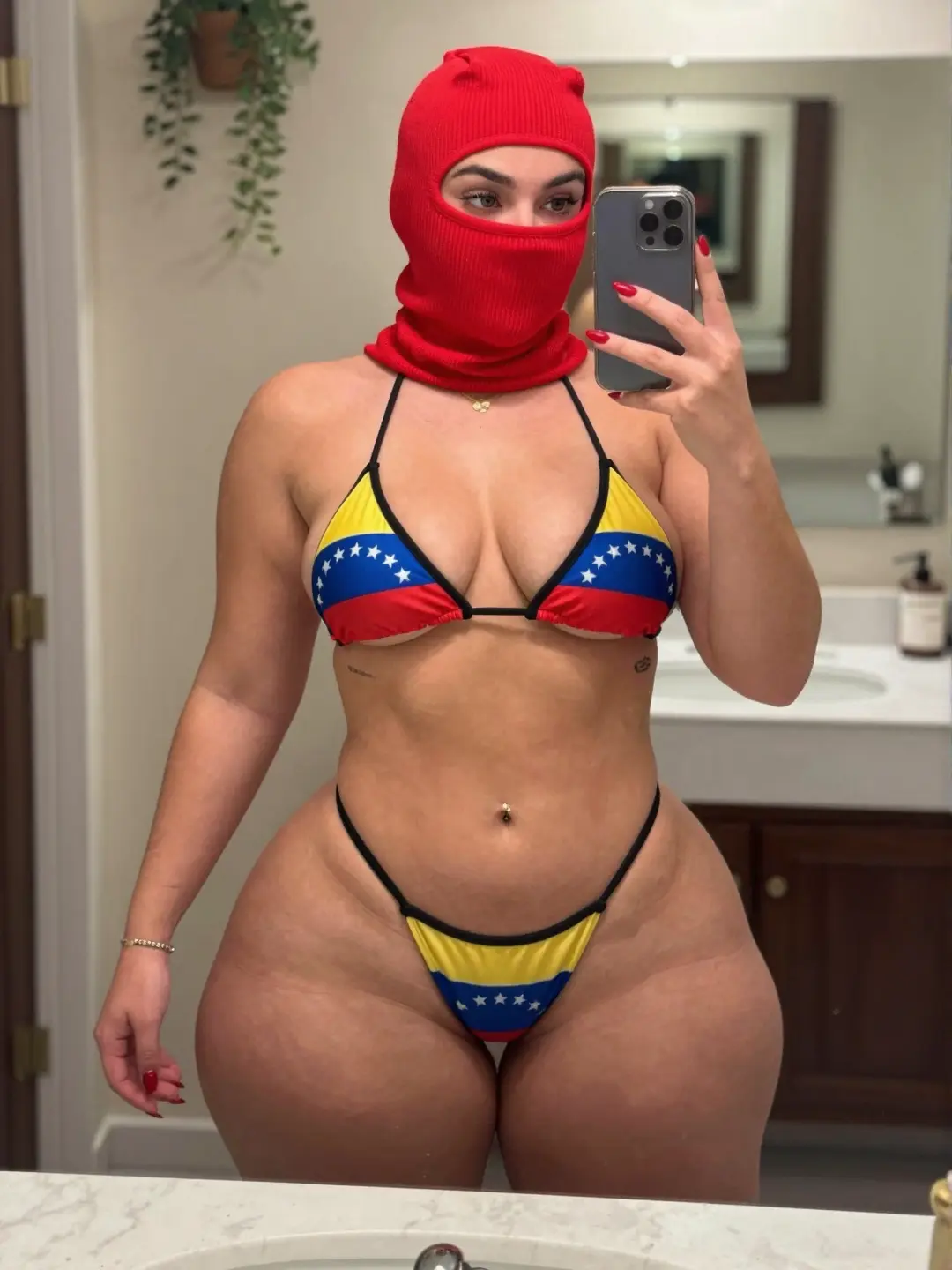 Women’s 1-Size Venezuelan Pride Bikini - Sexy Flag Print 2-Piece Set, Triangle Top, Polyester Blend Swimwear for Beach Party, Pool Parties