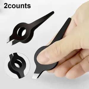 High Precision Stainless Steel Eyebrow Tweezers Set, Precision Grip, 2 Pcs for Facial Hair & Soft Hair Removal, Ideal for Beauty Care & Daily Use