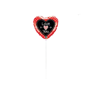 Love You 10-inch Pre-Inflated Stick Balloon