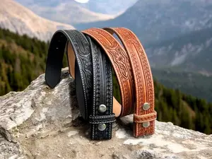 Western Leather Belt Personalized Leather Belts Handmade Tooled Leather Belt Embossed Full Grain Removable Buckle Cowboy Belt Cowhide Strap