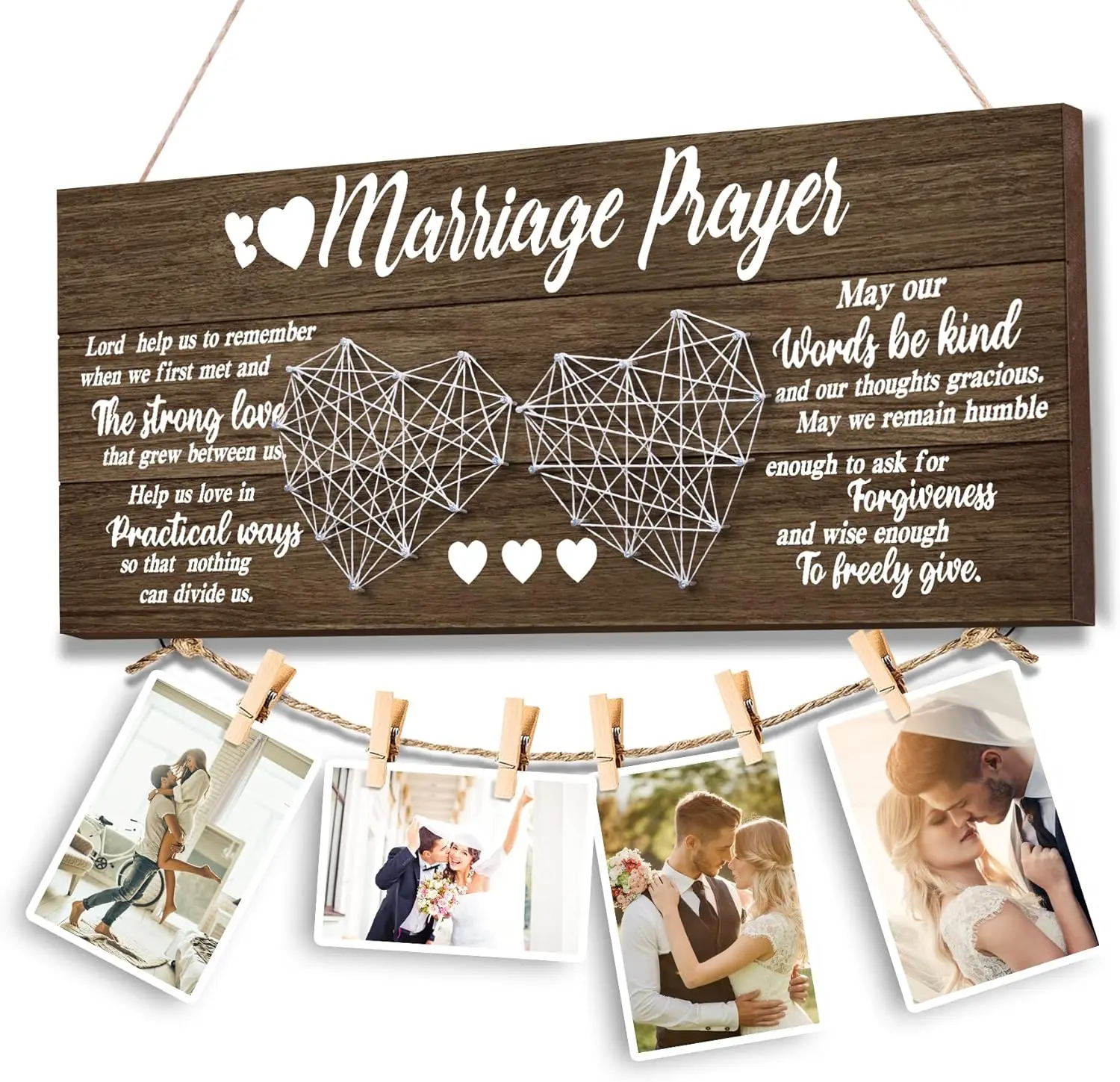 Wedding Gifts,Bachelorette & Bridal Shower Gifts for Bride and Groom Engagement Present for Wife Newlywed Couple Marraige Prayer Photo Holder Jumptem
