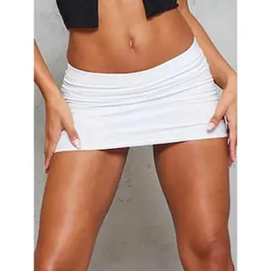 Women's solid color tight skirt, fashionable casual short skirt for daily outdoor wear, summer women's underwear, cheerleading skirtRAIMENTRY