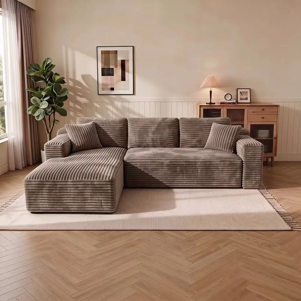 106in camel L-Shaped Left Chaise