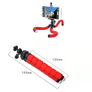 Flexible Octopus Tripod Stand - Portable Sponge Phone & Camera Holder, 360° Rotatable Bendable Tripod for Vlogging, Live Streaming, Outdoor Photography & Travel