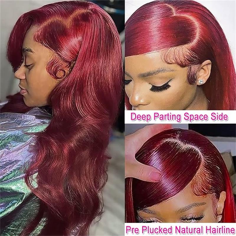 Tuneful HD Transparent 13x6 Lace Front Hair Wigs P4/27 Highlight Raw Brazilian Body Wave Pre Plucked Human Hair Wig 180 Density 99j Lace Frontal Wigs For Women