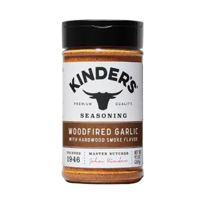 Kinder's Woodfired Garlic Campfire Rub - Premium Quality Seasoning with Hardwood Smoke Flavor for Grilling - 9.5 oz Jar