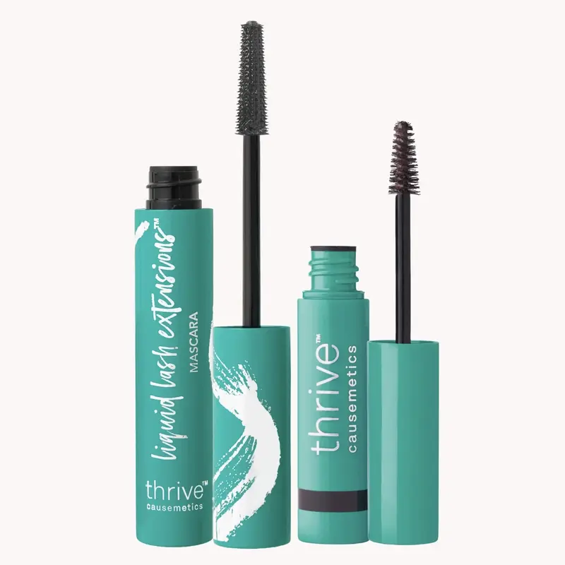 Thrive Causemetics - Everyday Essentials Set, Liquid Lash Extension Tubing Mascara + Instant Brow Fix Semi-Permanent Eyebrow Gel Bundle