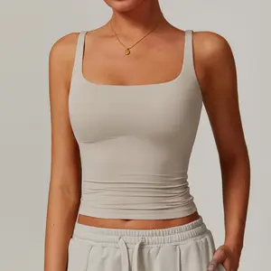 Premium Quick Dry Yoga Tank Top for Women, Backless Slim Fit Built In Sports Bra, Breathable Stretchy Versatile Athletic Top for Yoga Gym Running Workout Outdoor Sports Casual Daily Wear #yogatanktop #quickdrysportsbra #backlessfitnesstop